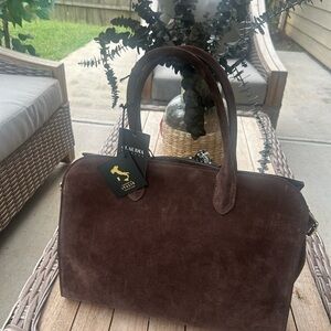 Claudia Firenze brown suede tote